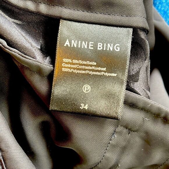 Anine Bing black silk short Carrie butterfly jacquard shorts size 34. NWT - Picture 5 of 7